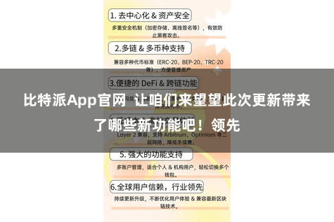 比特派App官网  让咱们来望望此次更新带来了哪些新功能吧！领先